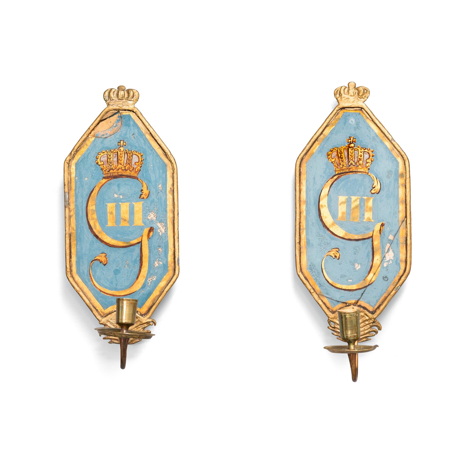 LJUSLAMPETTER, ett par, gustavianska, ett par, 1700-talets slut.