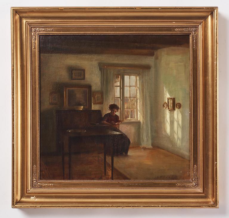 Carl Holsoe, Interiör med läsande kvinna.