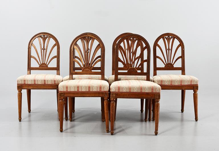 STOLAR, 6 st, gustavianska provinsarbeten, 1800-talets första del.