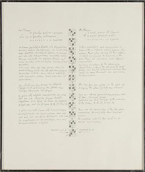 MAX BILL, 5 serigrafier + ramad beskrivning, signerade, numrerade 4/100.