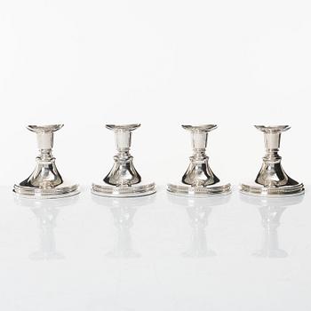 Ljusstakar, 4 st, silver, MGAB, Uppsala 1957.
