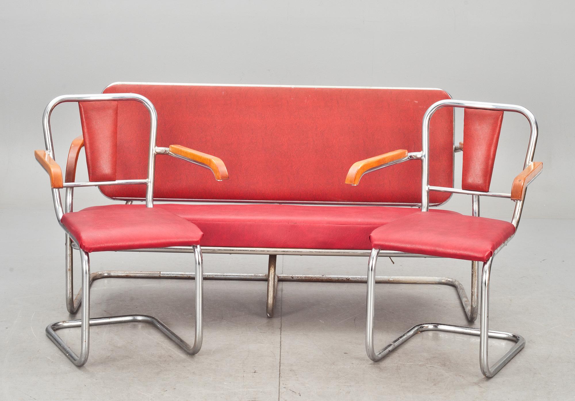 SOFFGRUPP, 3 delar, funkis,  1930-tal.