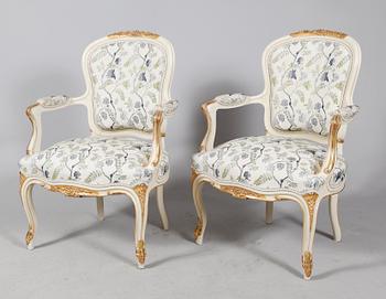 SALONGSMÖBEL, 9 del, rokokostil, 1900-tal.