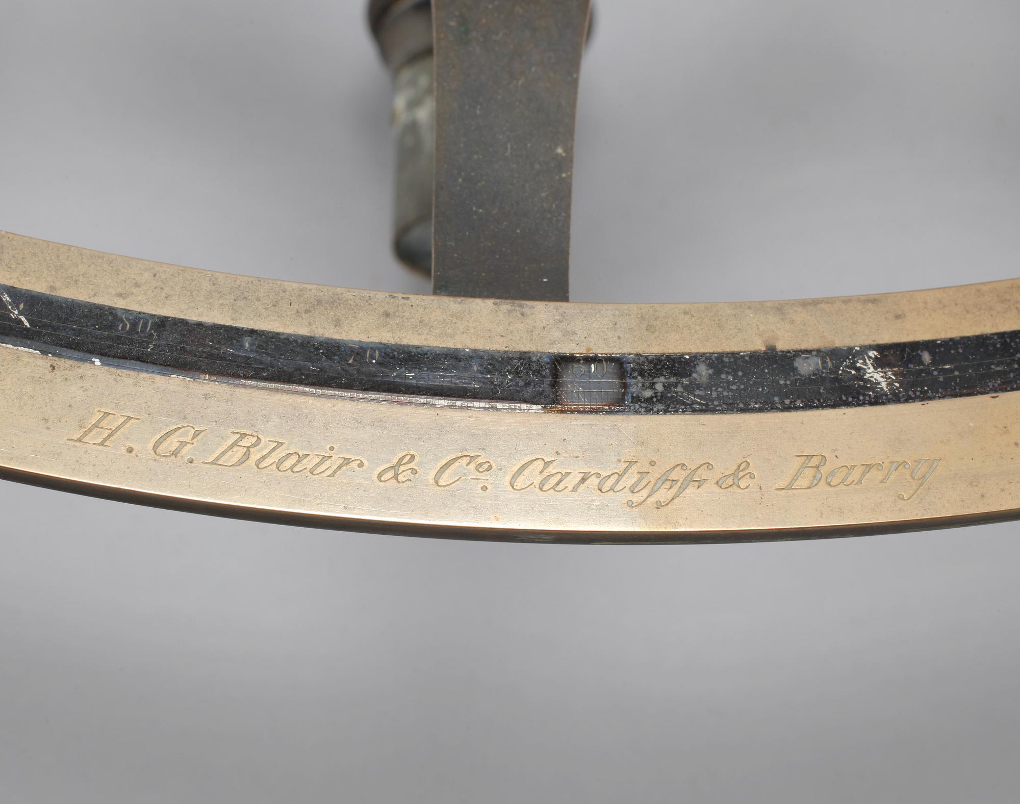 A sextan from H G Blair & Co Cardiff & Barry from around the year of 1900.