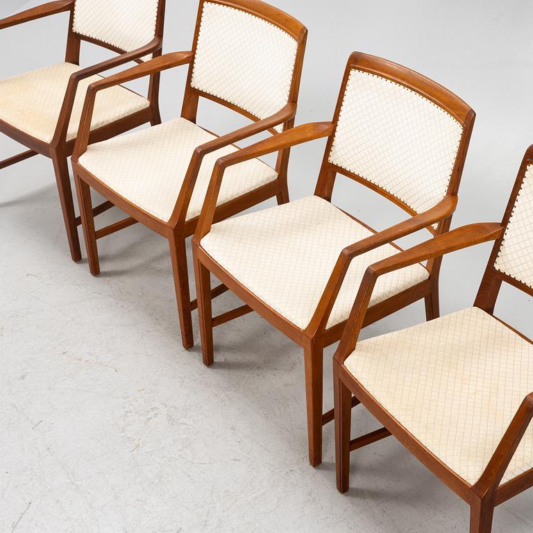 Bertil Fridhagen, four teak armchairs, Bodafors, Sweden, 1960's/70's.