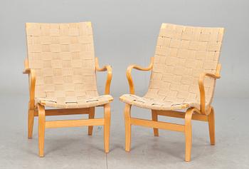 FÅTÖLJER, ett par, "Eva", Bruno Mathsson, 1970-talet.