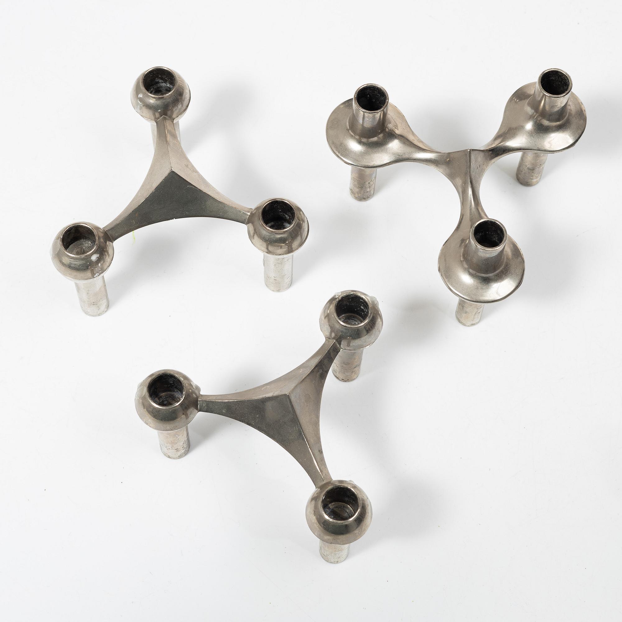 Ceasar Stoffic & Friz Nagel, candle holders 16 pcs Germany late 20th century.