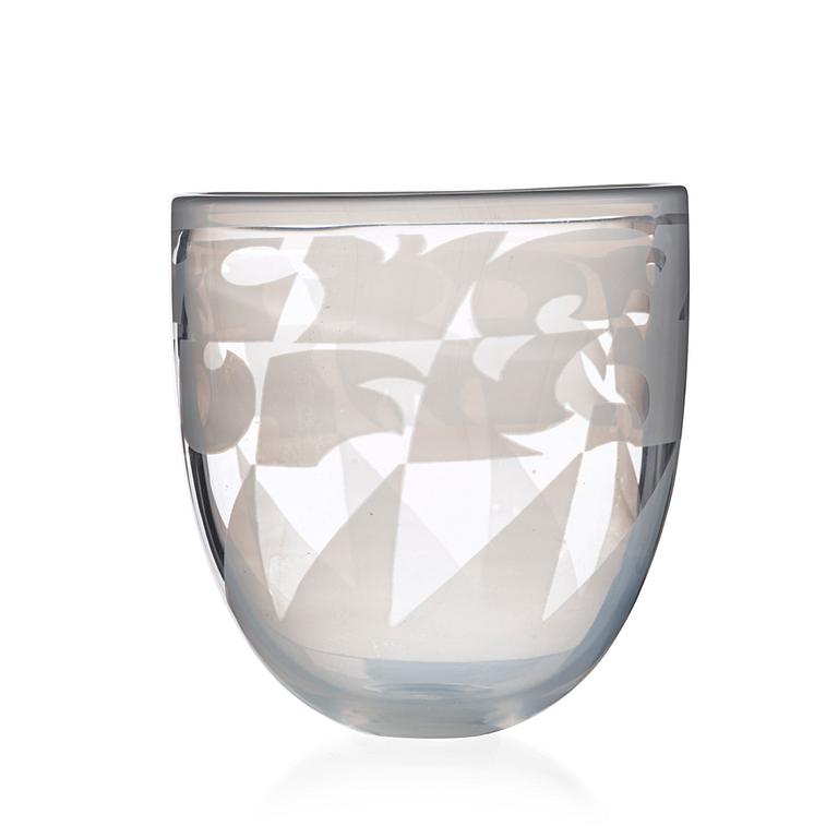 Gunnar Cyrén, a glass vase, Orrefors 1965.