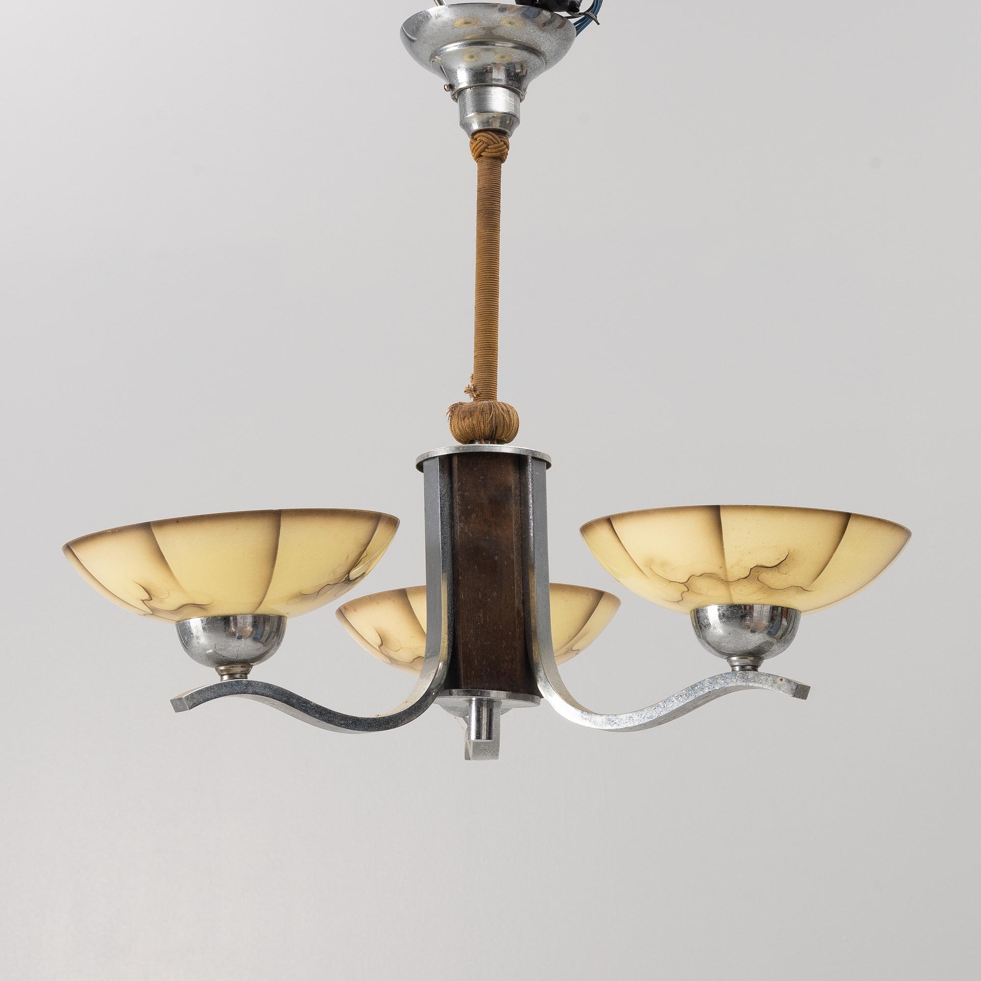 An Art Déco ceiling lamp, 1920's/30's.