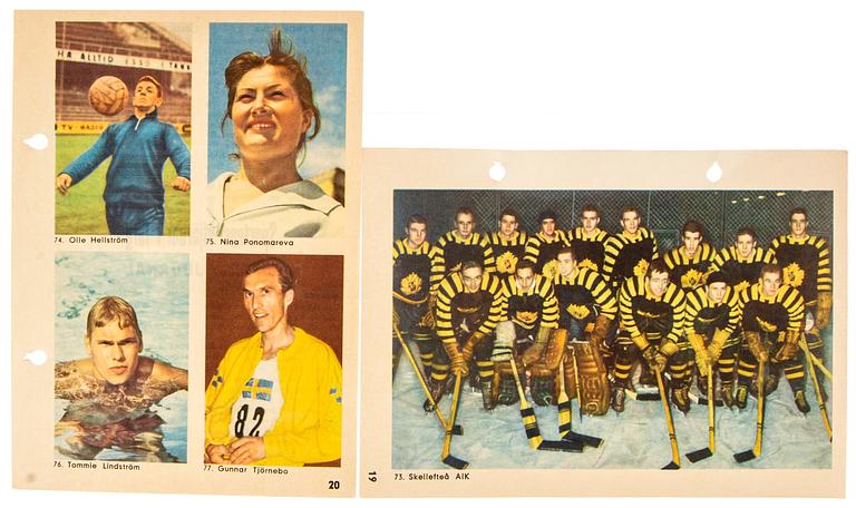 Collector's Cards "Sports Stars" from Hemmets Journal, 1960s.