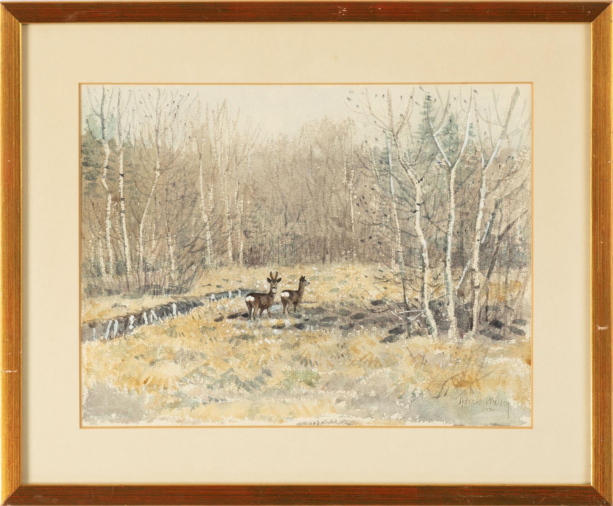 Harald Wiberg, akvarell, signerad, och daterad 1979.