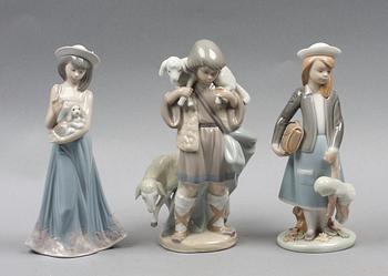 FIGURINER, 3 st, porslin, Lladro.