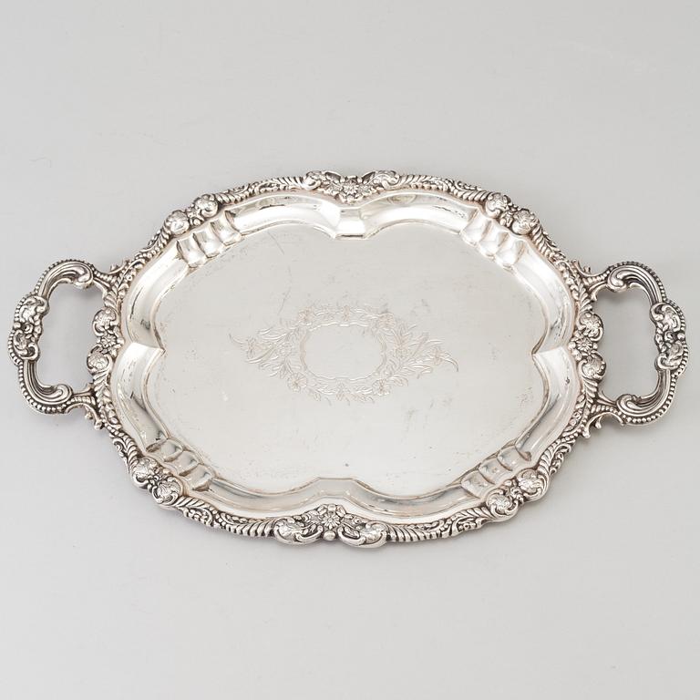 BRICKA, silver, 1800-tal, svenska importstämplar.