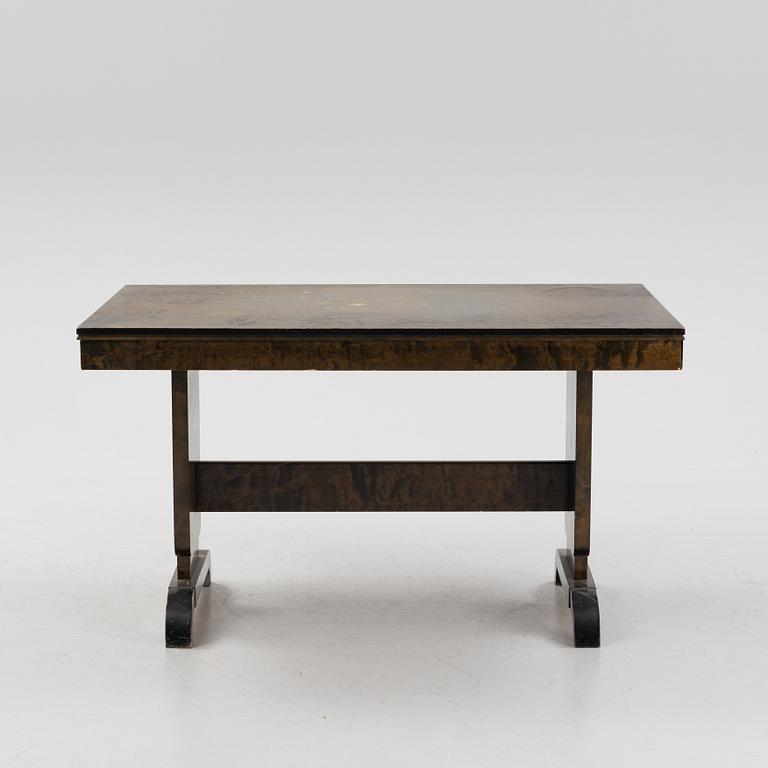 A Swedish Grace birch dining table and four chairs, 1920's/1930's.