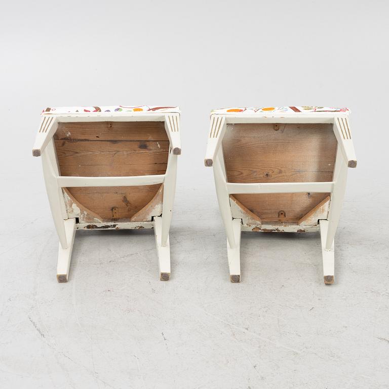 A pair of Gustavian chairs, early 19th Century.