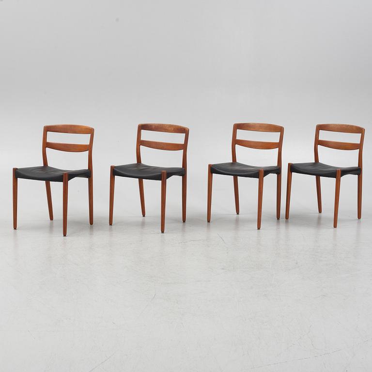 Bender Madsen & Ejner Larsen, a set of four chairs, Willy Beck, Denmark, 1960's.