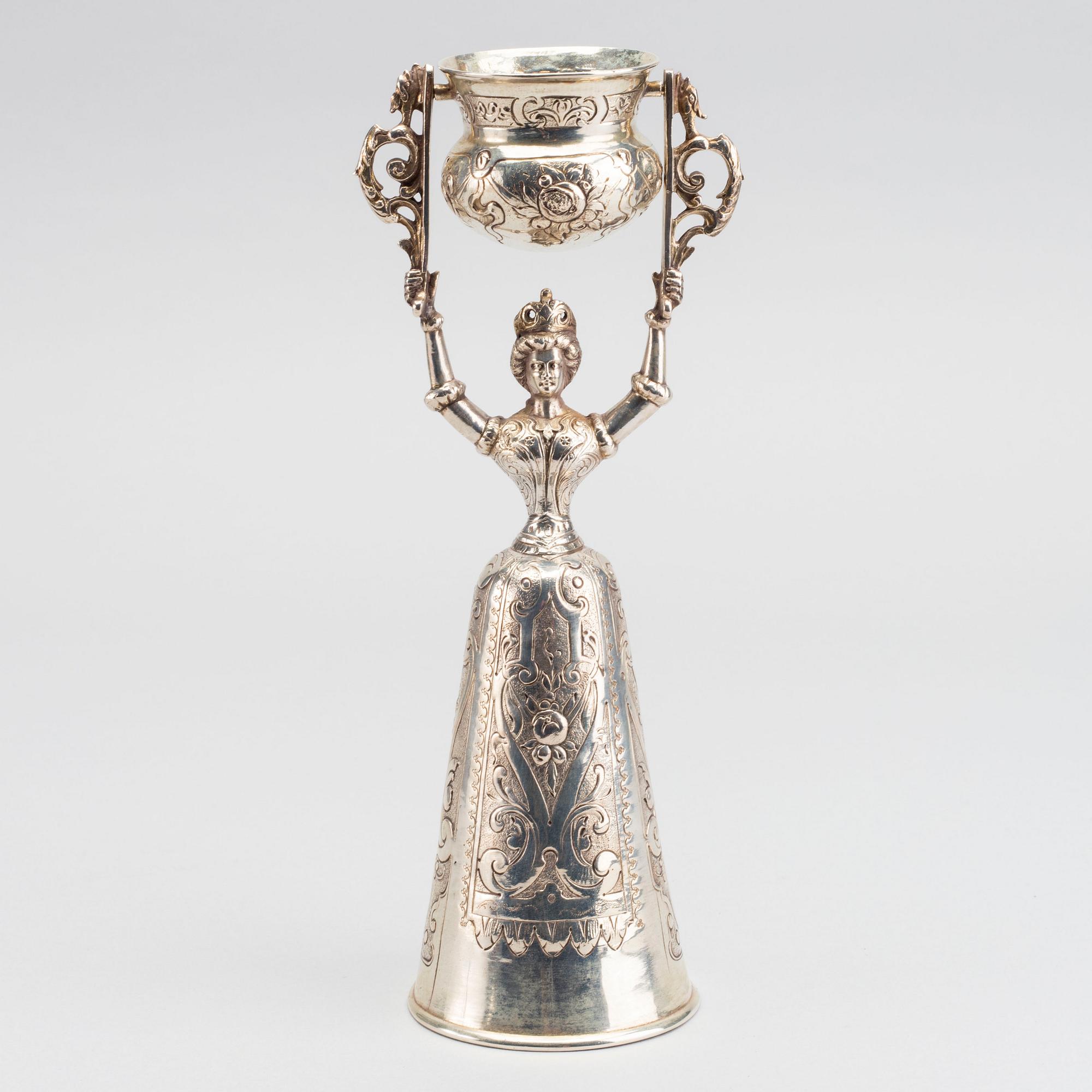 A German ca 1900 silver goblet, weight ca 237 gr.