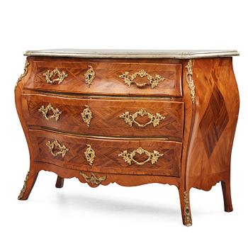 15. A Swedish rococo rosewood and gilt brass-mounted commode, later part of the 18th century.