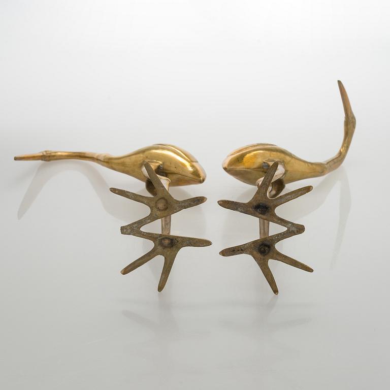 A pair of brass figurines, 20th/21st century.