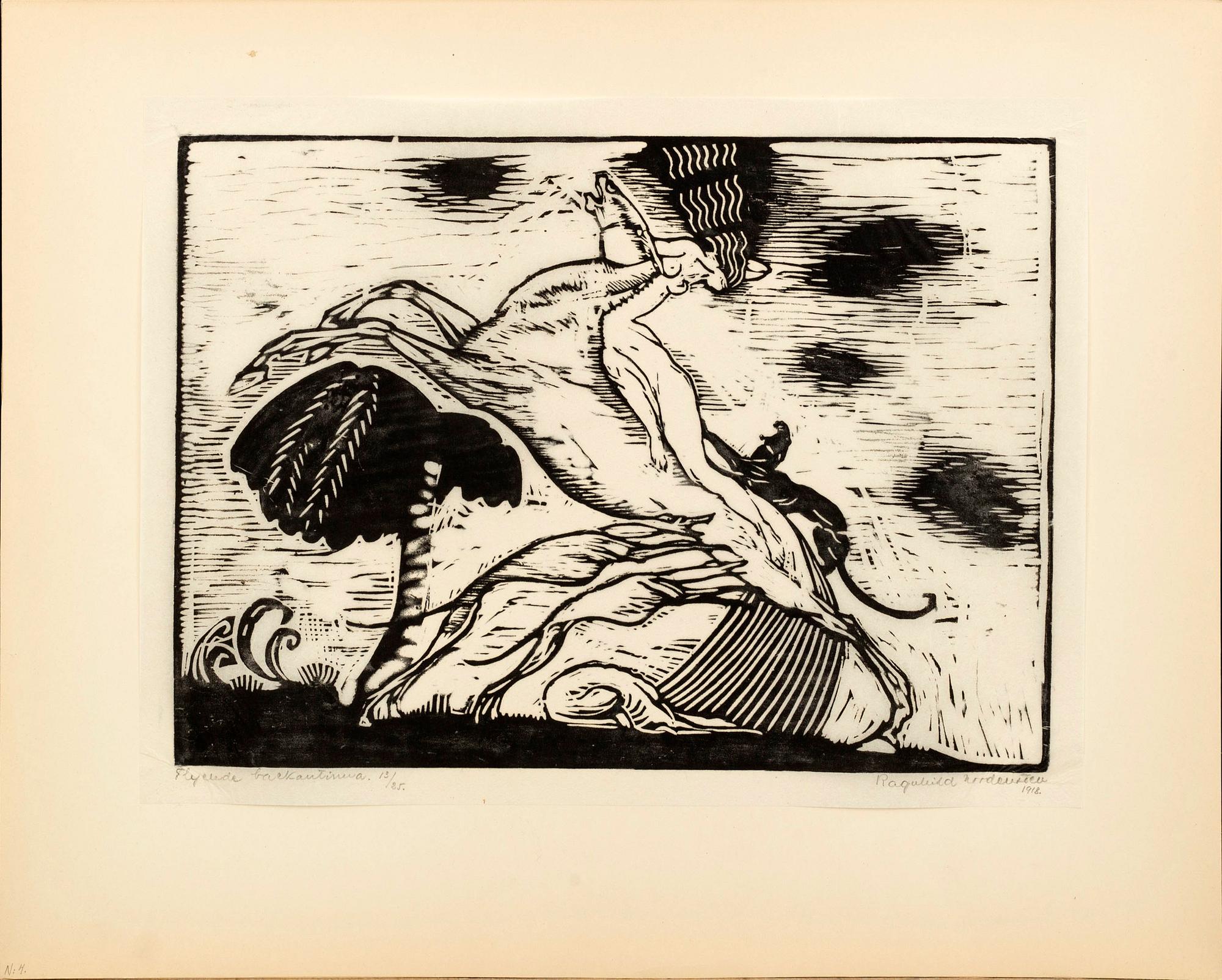 RAGNHILD NORDENSTEN, mapp med 7 träsnitt, signerade 13/25 1918.