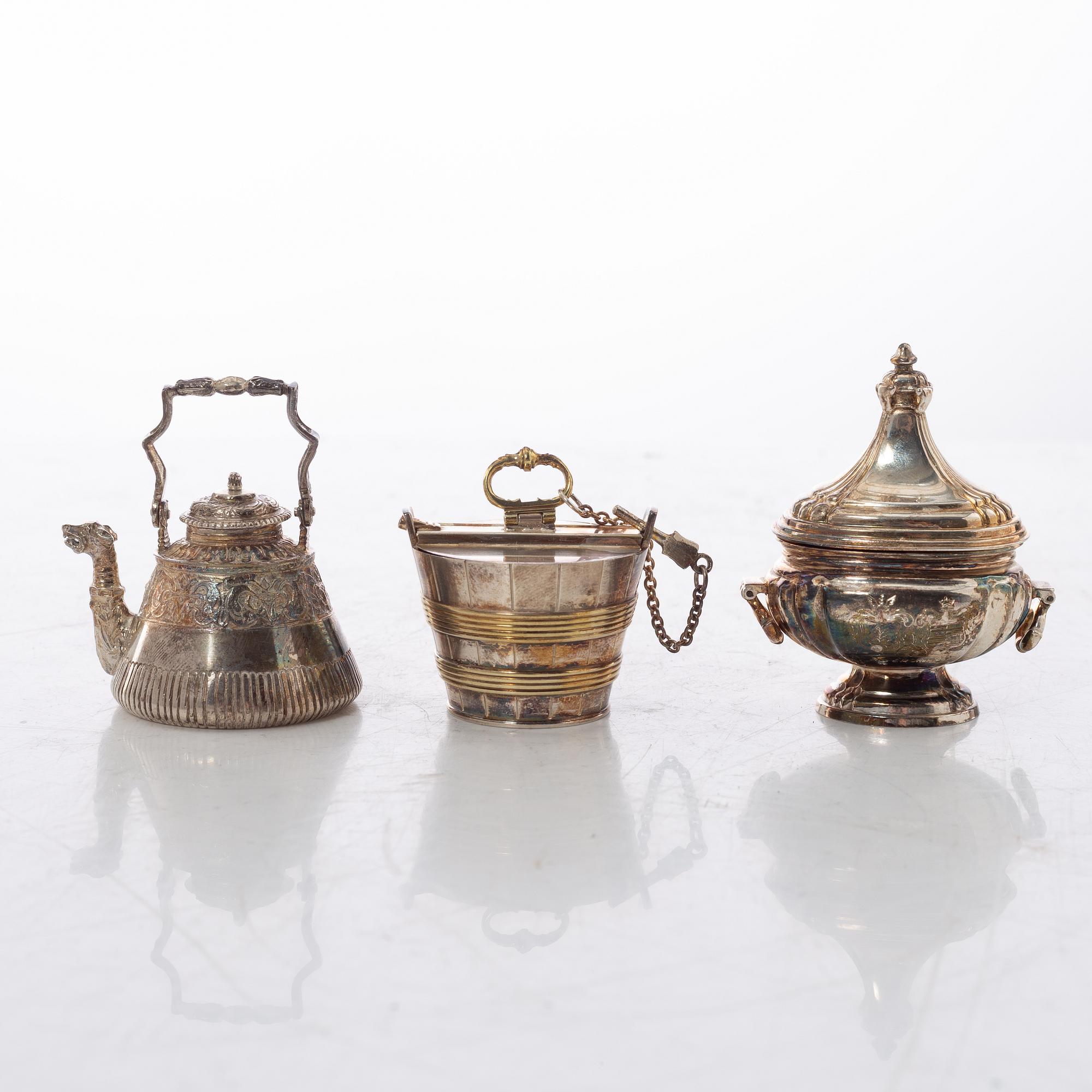 "The Swedish silver treasure", 10 miniatures, silver, GAB, Eskilstuna 1980-1983.