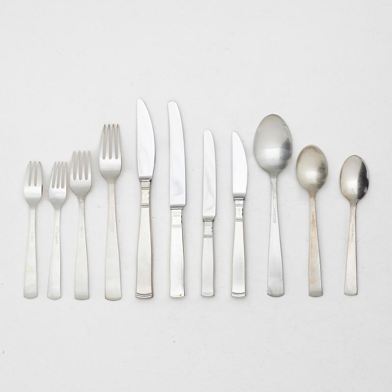 Jacob Ängman, a 111-piece silver cutlery service, model 'Rosenholm', GAB, Stockholm/Eskilstuna, 1958-96.