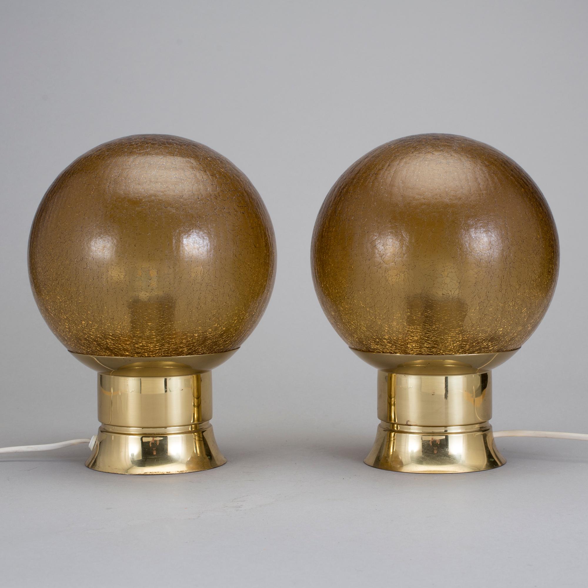 BORDSLAMPOR, ett par, Bergboms, 1970-tal.