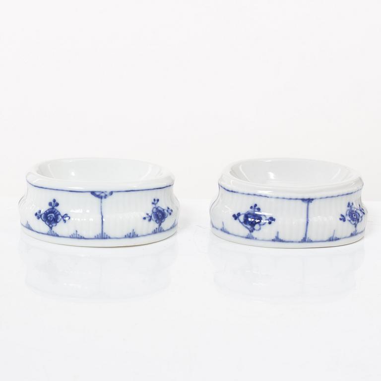 A Royal Copenhagen Denmark 'Blue Fluted' pair of salts, 19th century.