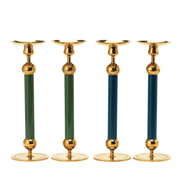 FIRMA SVENSKT TENN, 2+2 brass candlesticks, Sweden.