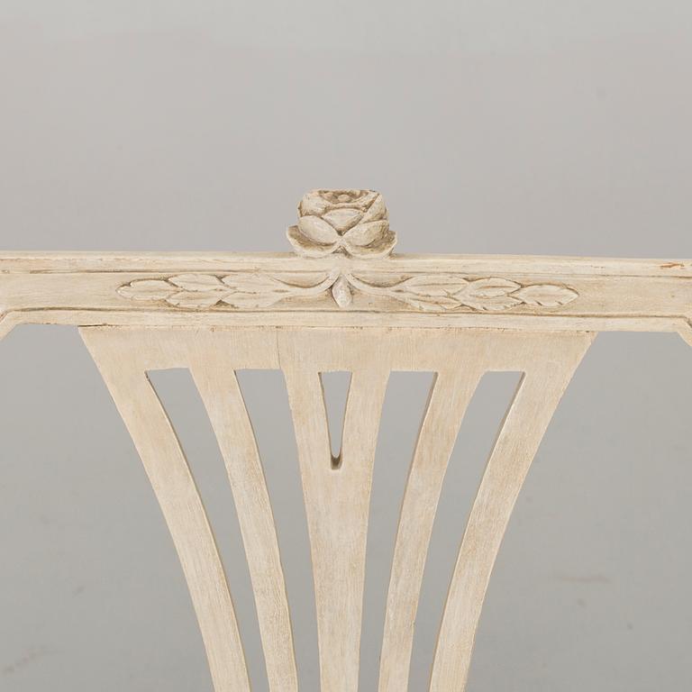 A set of four late gustavian chairs Stockholm around 1800.