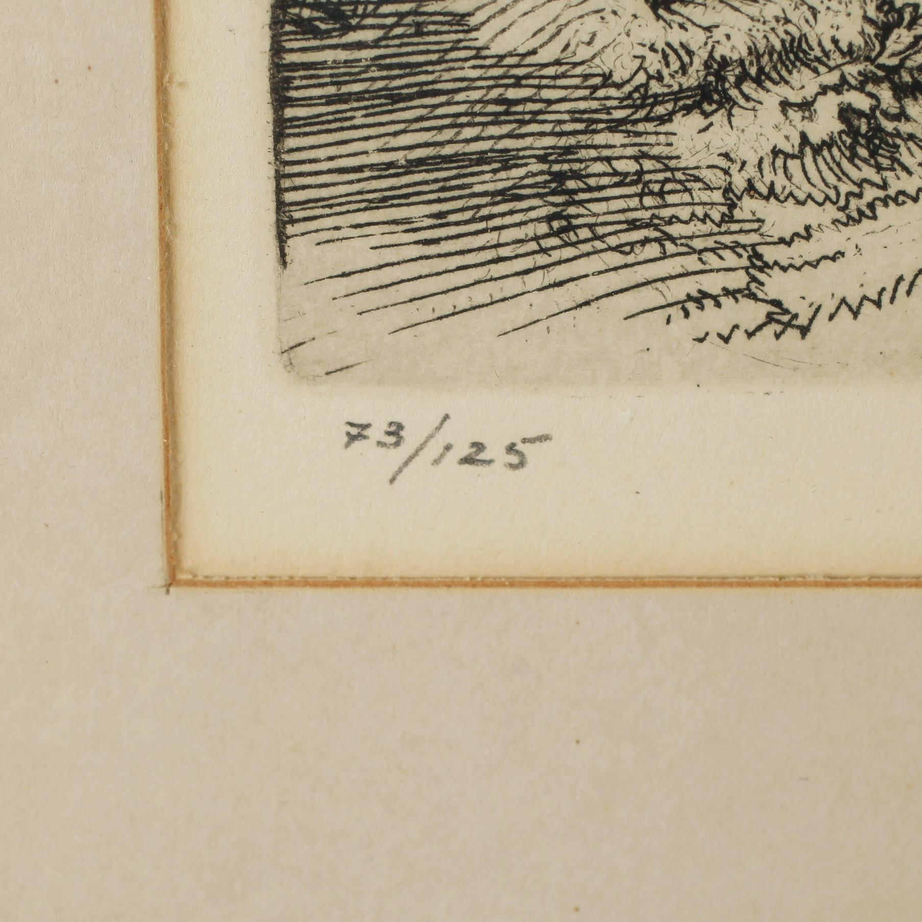 FOLKE GULLBY, 2 st, etsningar, signerade.