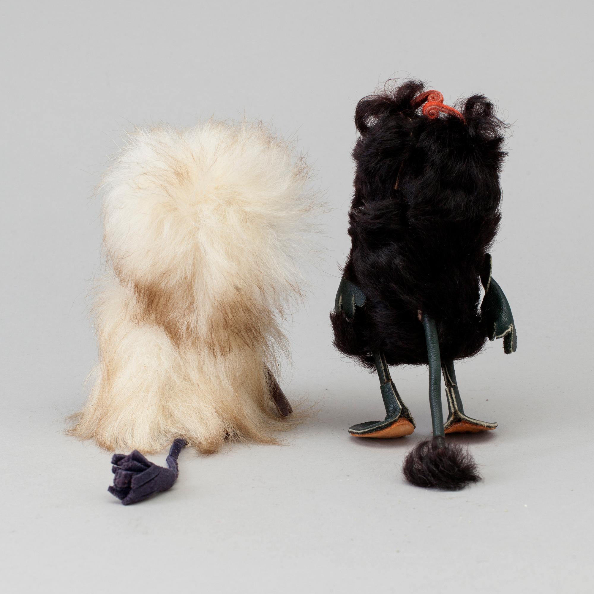 A 'Stinky' Moomin characters figure from Atelier Fauni, Finland, 1950's/60's and one unknown maker.