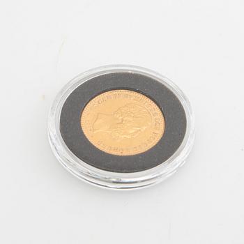 Guldmynt Sverige, Oscar II 10 kr, 1883, felpräglat.