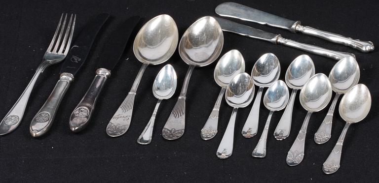 PARTI SILVER, 22 delar. Bla Georg Jensen.
