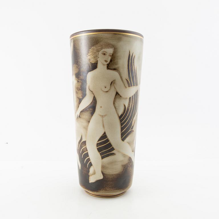 Gunnar Nylund, vase "Flambé" model 7161 stoneware.