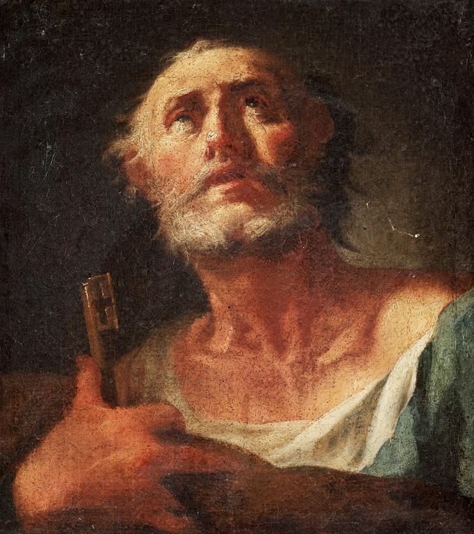 Giovanni Battista Pittoni Circle of, Saint Peter holding the Keys of Heaven.