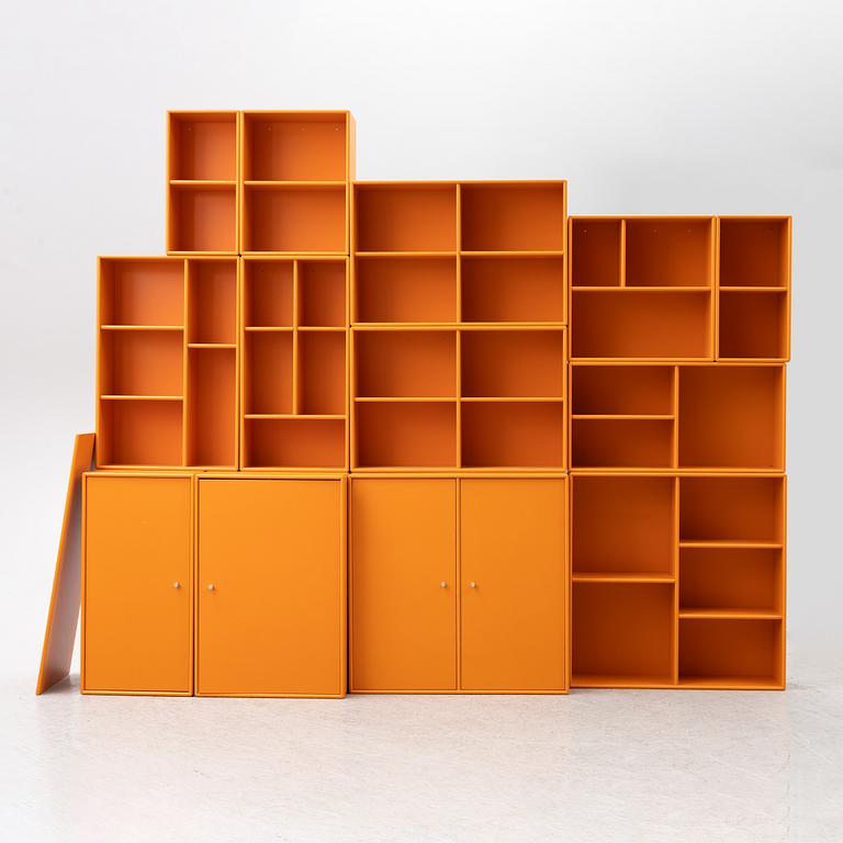 Peter J Lassen, shelf system, 13 pieces, Montana Møbler, Denmark, 2000s.