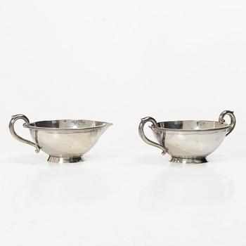 Grädd- och sockerskål, silver, J. Tostrup, Oslo, Norge, 1900-tal.