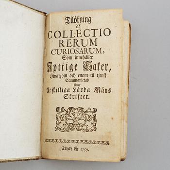 Böcker,  5 st, 1700-tal.