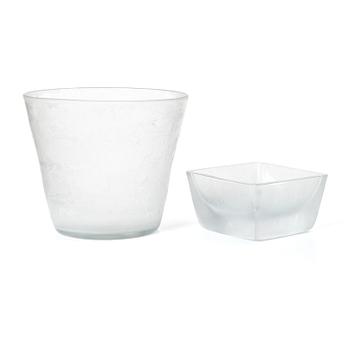 Vicke Lindstrand, servisdelar, 26st, glas, "Iced", Orrefors.