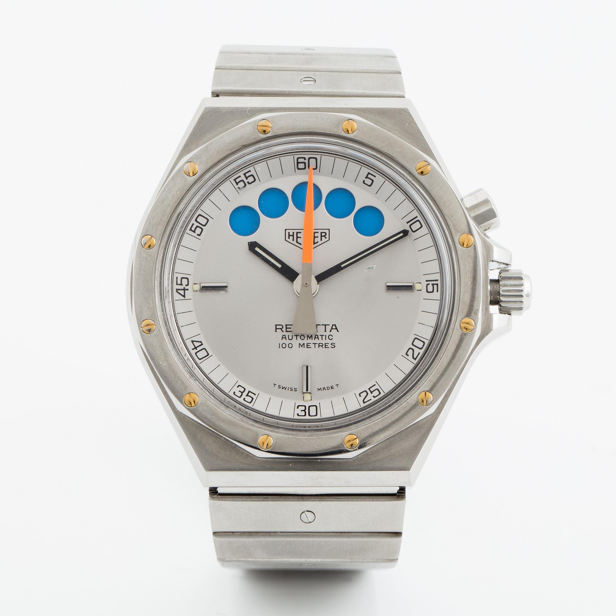 Heuer, Regatta, wristwatch, 40 mm.