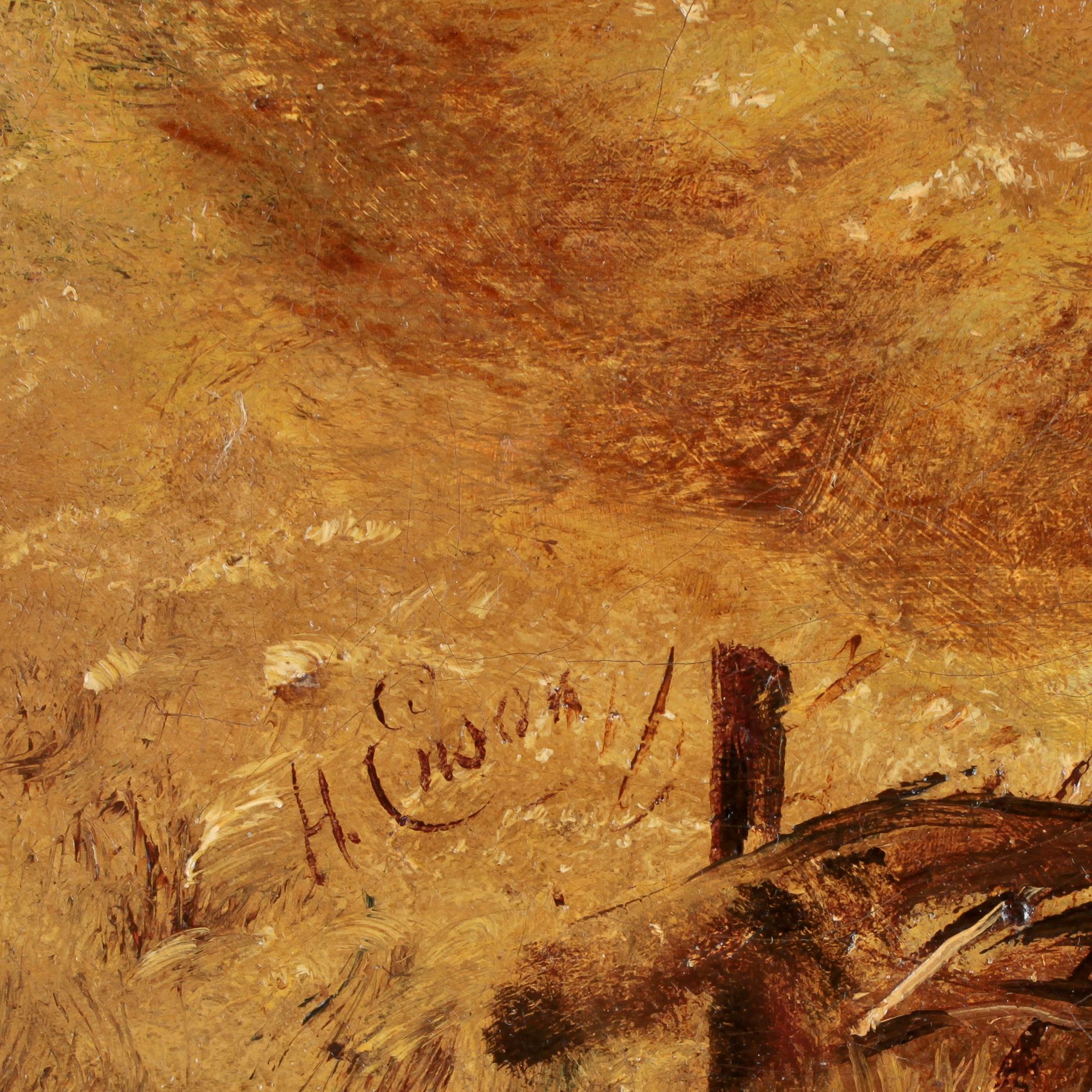 OKÄND KONSTNÄR, olja på duk, 1800-tal. Sign H Enson.