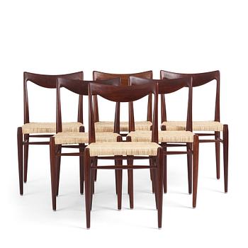 385. Adolf Relling Sigurd Resell, a set of six teak 'Bambi 61/2' chairs,  Gustav Bahus Eftf, Norway 1950s-60s.