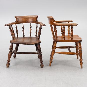 Four armchairs, late 19th century.