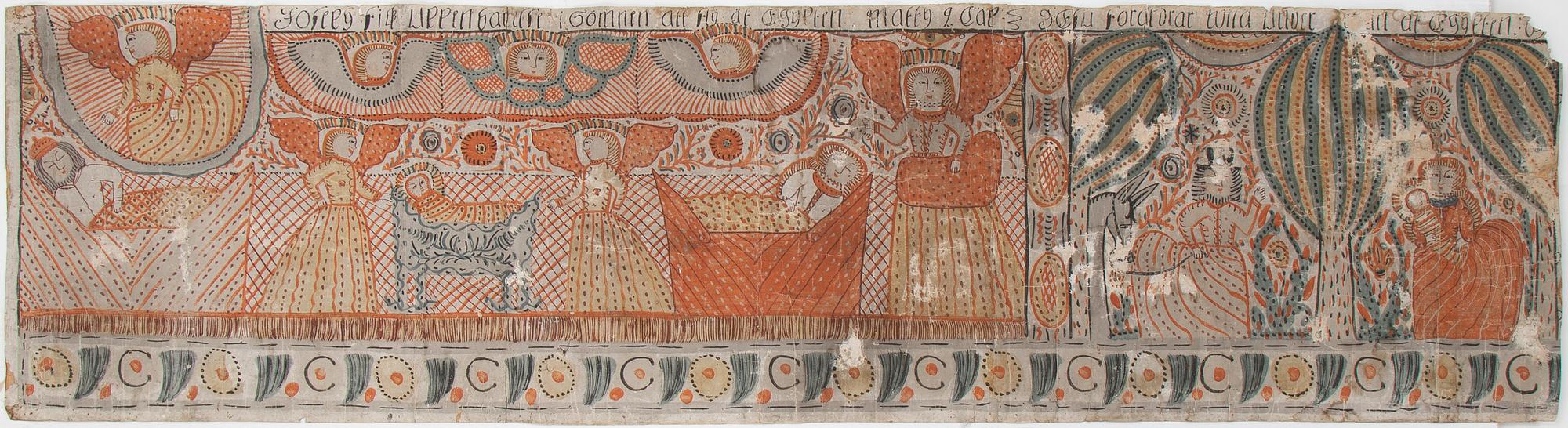 A south swedish folk art painting early 19th Century.