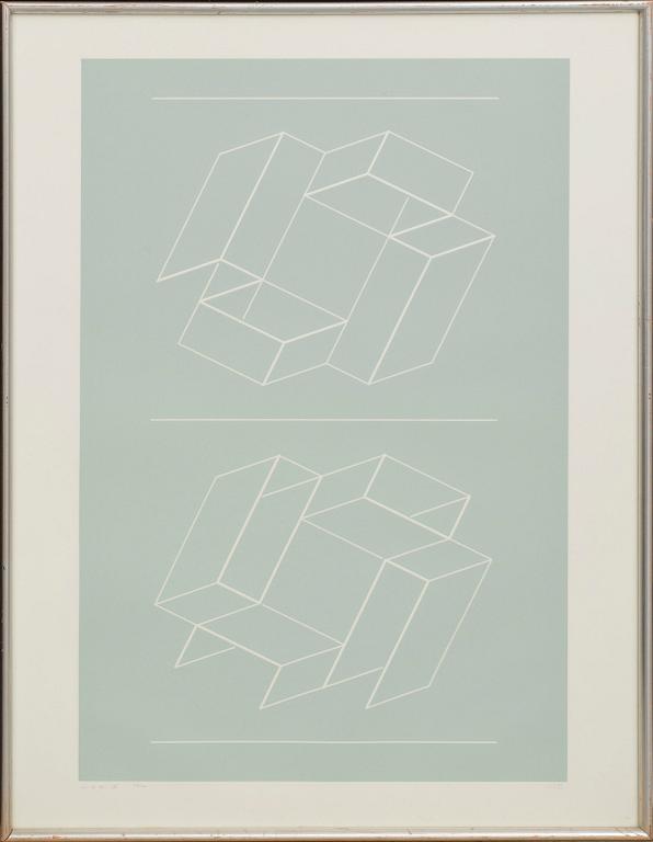 JOSEF ALBERS, Linolumsnitt i färg med reliefprägling, Numrerad 34/125 och signerad, -71.