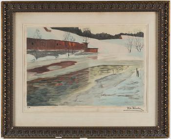 FRITS THAULOW, etching signed and numbered N 85.