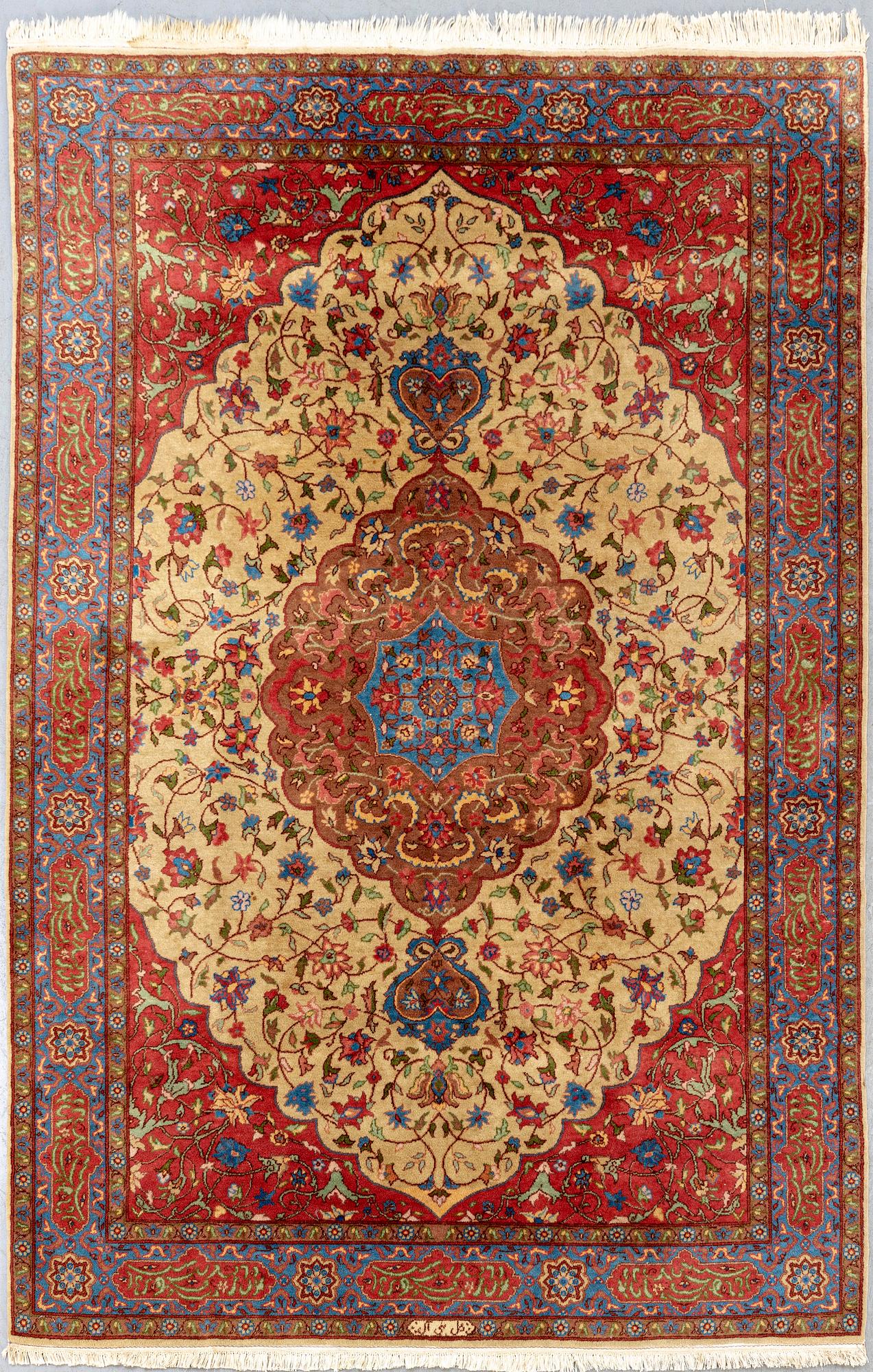 A semiantique signed Tabris carpet ca 274x189 cm.