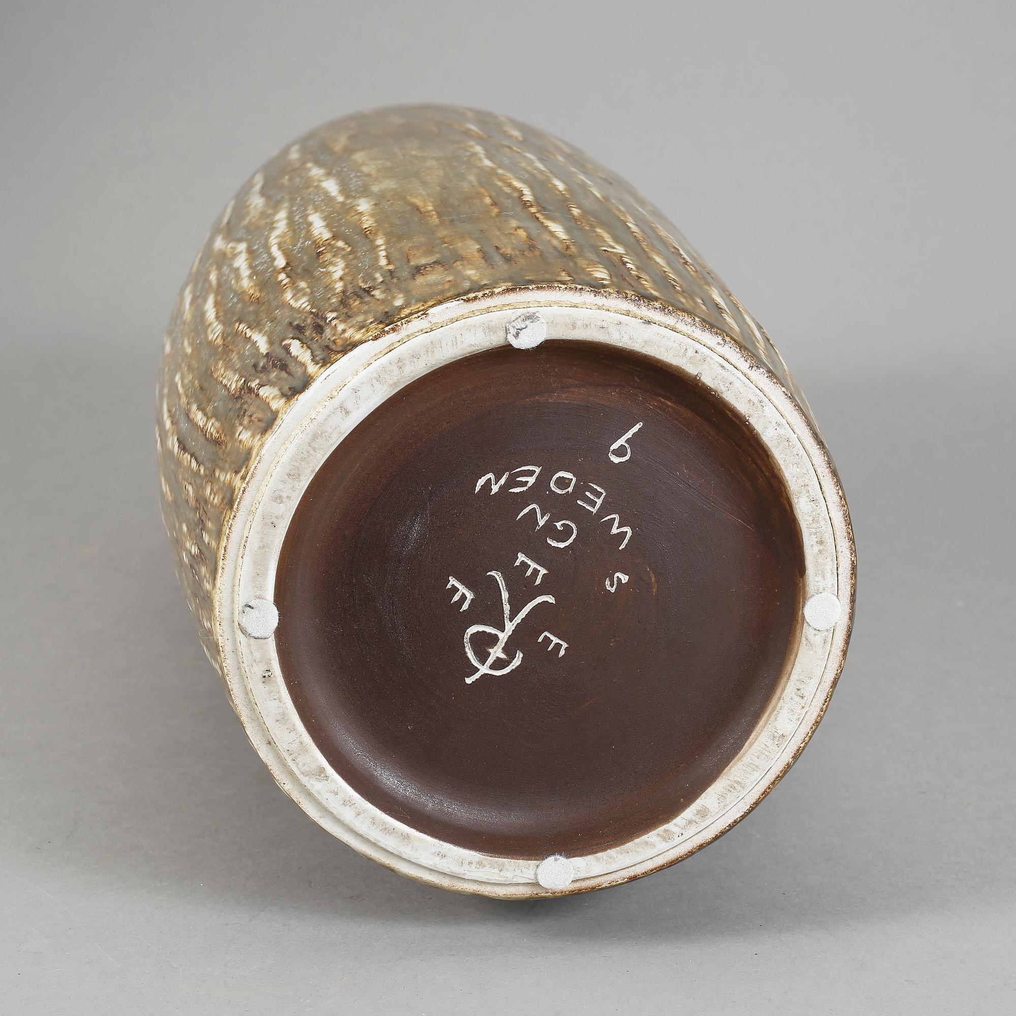 GOLVVAS, stengods, "Rubus", Gunnar Nylund, Rörstrand, 1950-60-tal.