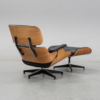 Charles and Ray Eames, a 'Lounge chair' and stool from Herman Miller, USA, 1960's.